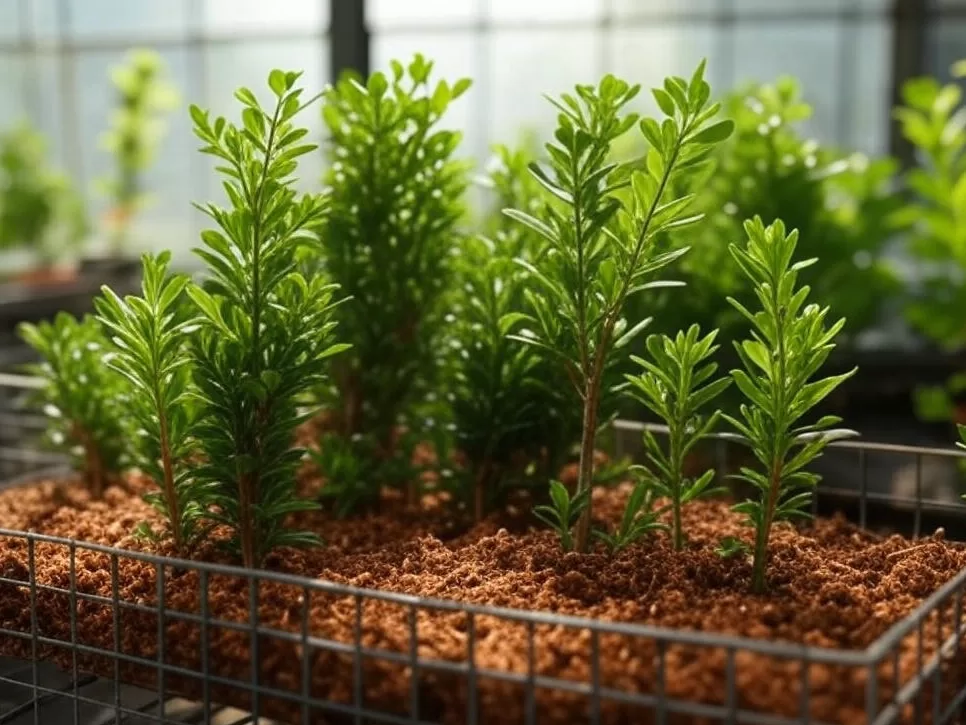Estacas de planta-arame em substrato para propagação
